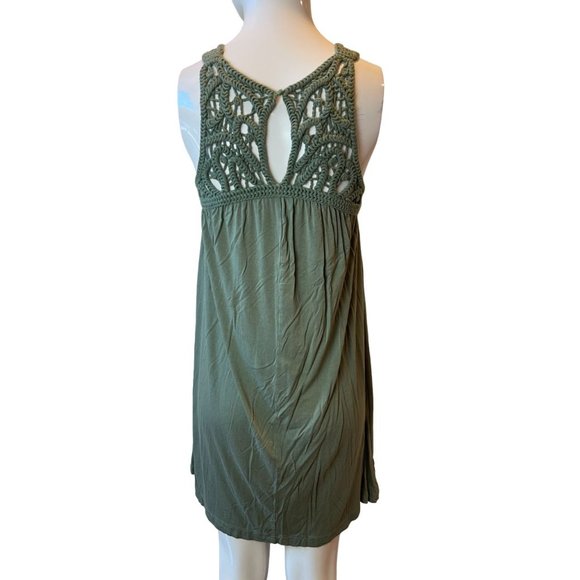 Loft Womens Crochet Swing Mini Dress 70247 Back Keyhole Green Size X Small - Picture 5 of 10